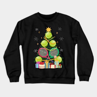 Tennis Christmas Tree Tennis Player Tennis Coach Crewneck Sweatshirt